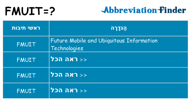 מה הפירוש fmuit