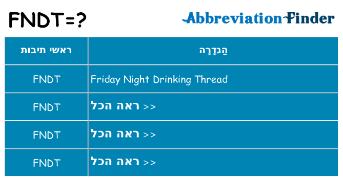 מה הפירוש fndt