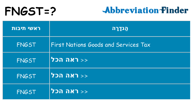 מה הפירוש fngst