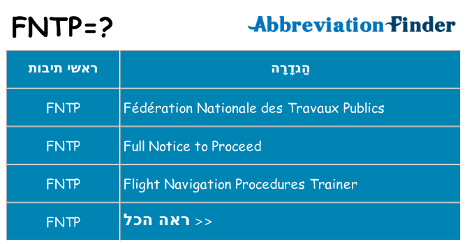 מה הפירוש fntp