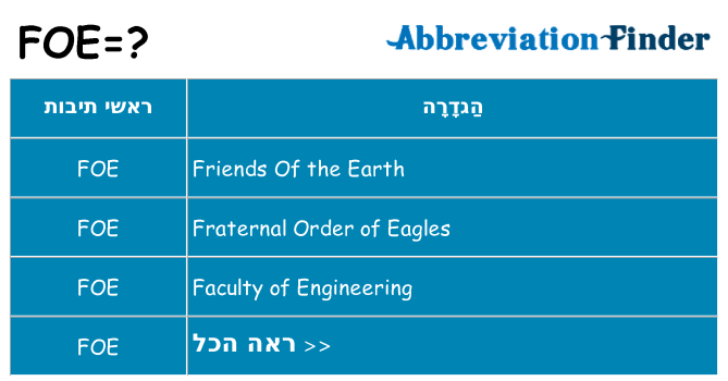 מה הפירוש foe