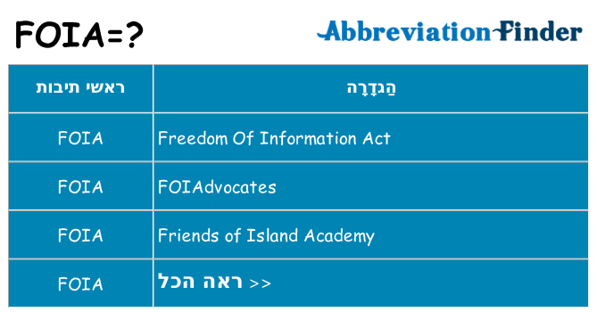 מה הפירוש foia