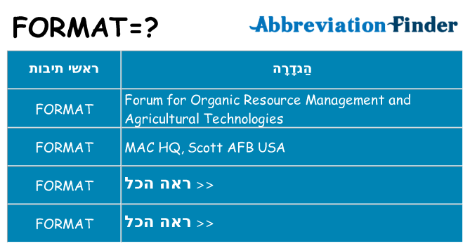 מה הפירוש format