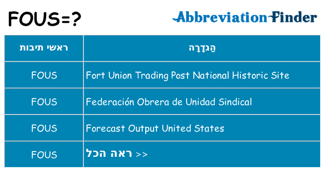 מה הפירוש fous