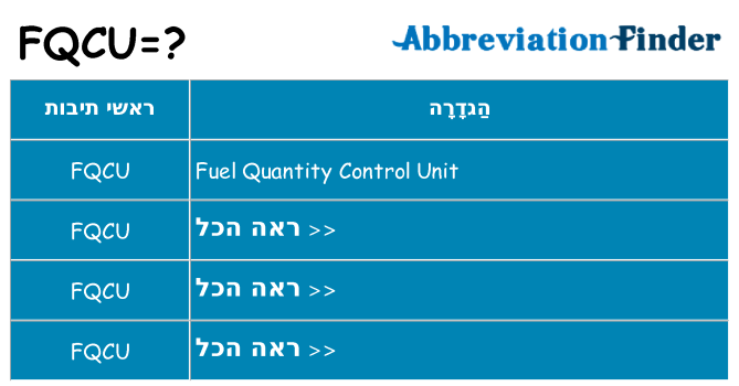 מה הפירוש fqcu