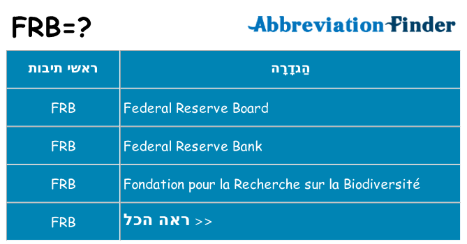 מה הפירוש frb