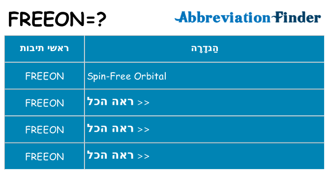 מה הפירוש freeon