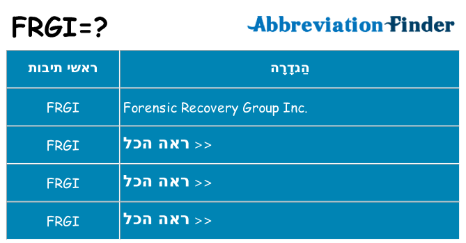 מה הפירוש frgi