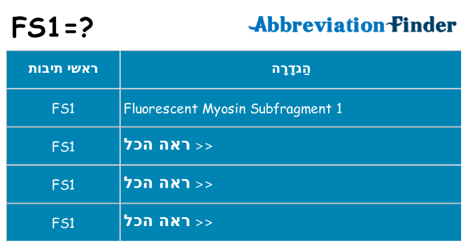מה הפירוש fs1