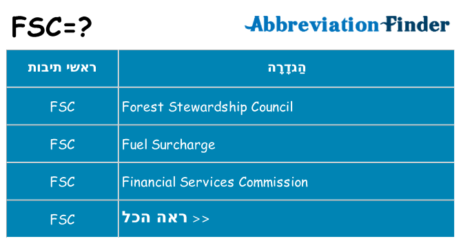 מה הפירוש fsc