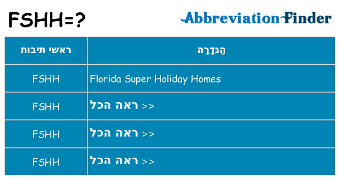 מה הפירוש fshh
