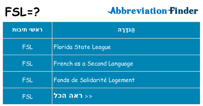 מה הפירוש fsl