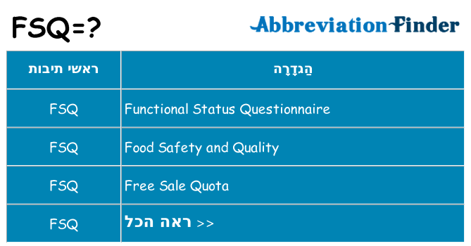 מה הפירוש fsq