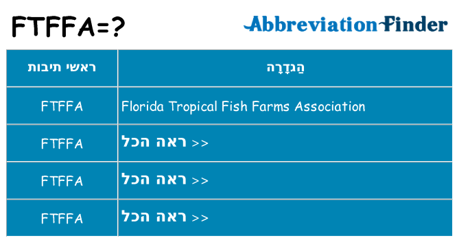 מה הפירוש ftffa