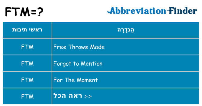 מה הפירוש ftm