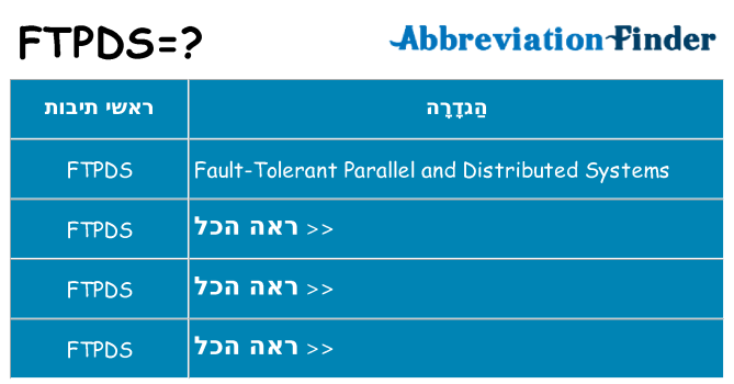 מה הפירוש ftpds