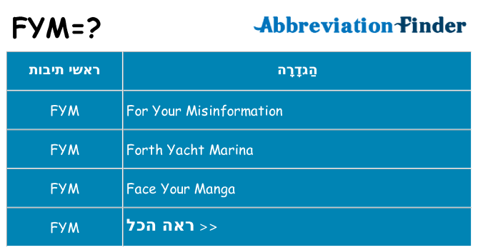 מה הפירוש fym