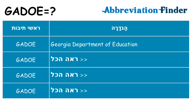 מה הפירוש gadoe