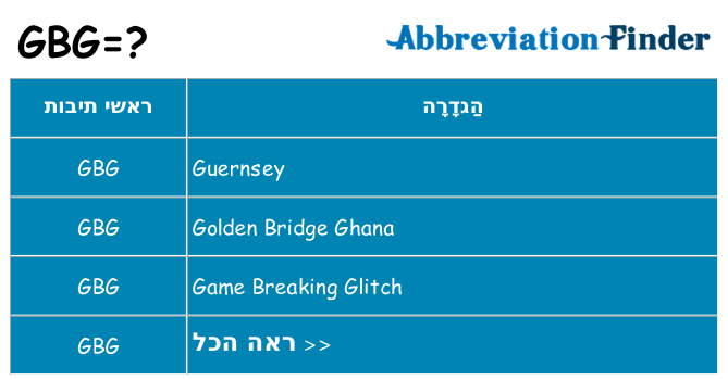 מה הפירוש gbg