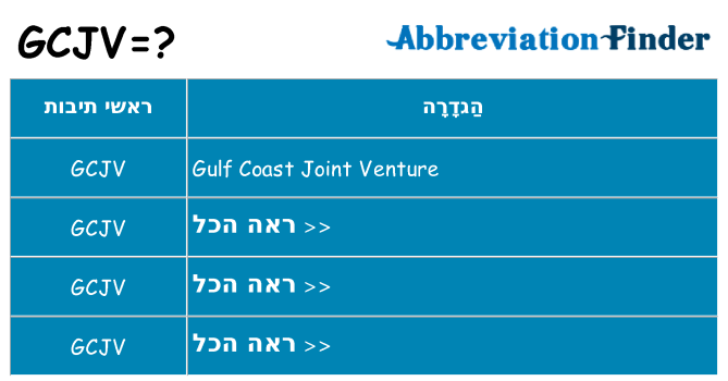 מה הפירוש gcjv
