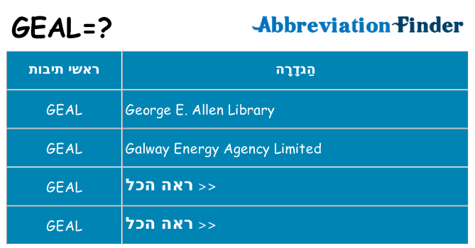 מה הפירוש geal