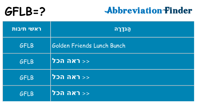 מה הפירוש gflb