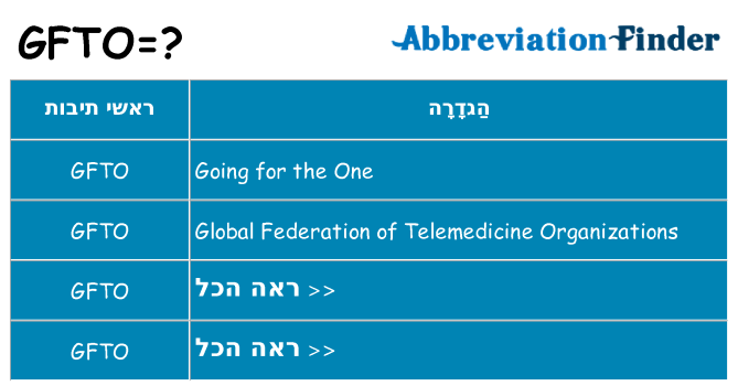 מה הפירוש gfto