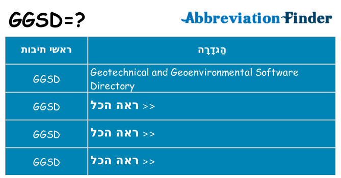 מה הפירוש ggsd