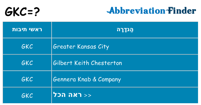 מה הפירוש gkc