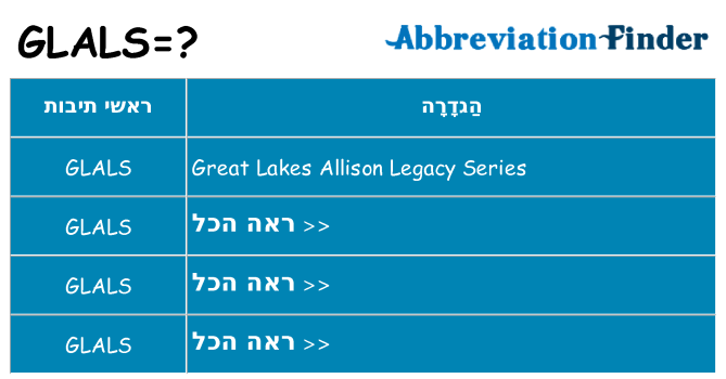 מה הפירוש glals