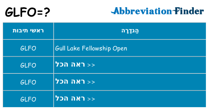 מה הפירוש glfo