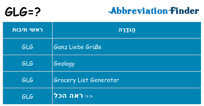 מה הפירוש glg