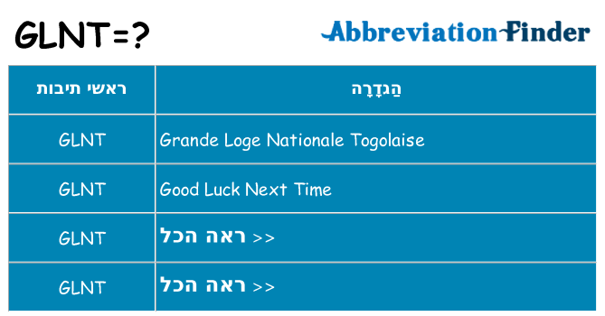 מה הפירוש glnt