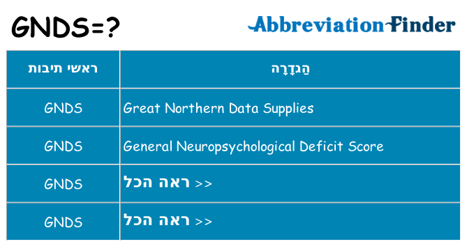 מה הפירוש gnds