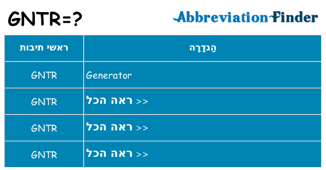 מה הפירוש gntr