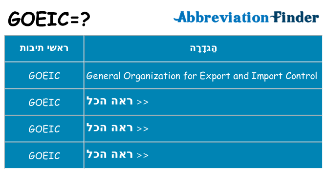 מה הפירוש goeic
