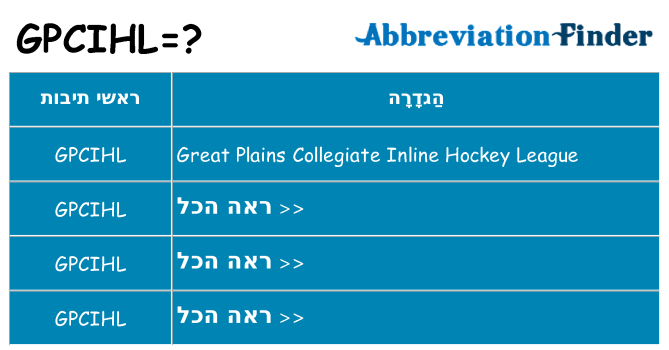 מה הפירוש gpcihl
