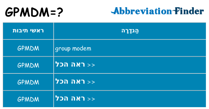 מה הפירוש gpmdm