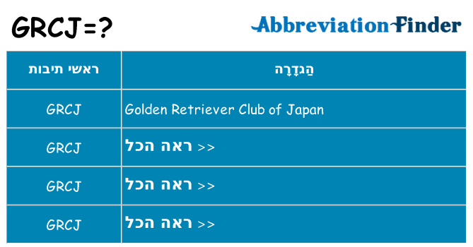 מה הפירוש grcj