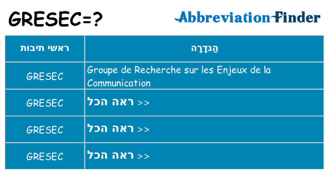 מה הפירוש gresec