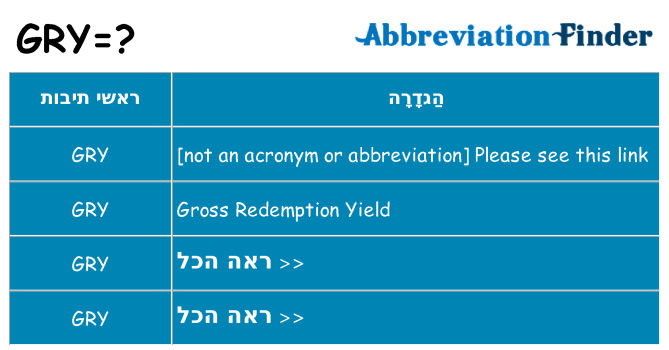 מה הפירוש gry