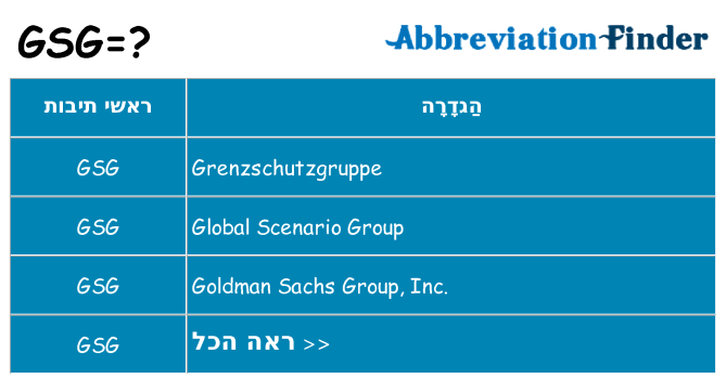 מה הפירוש gsg