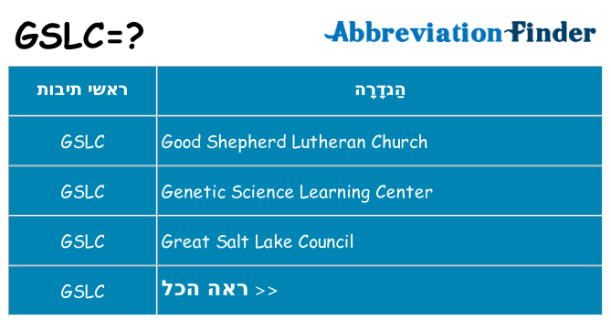 מה הפירוש gslc