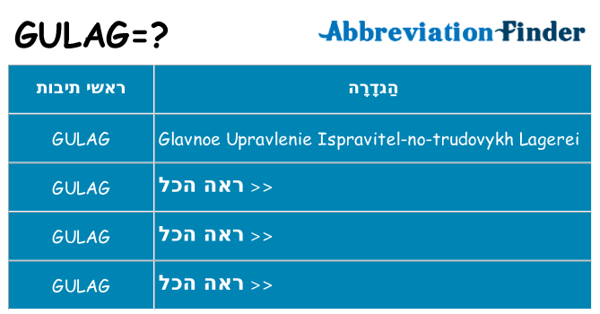 מה הפירוש gulag