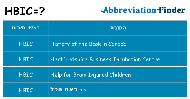 מה הפירוש hbic