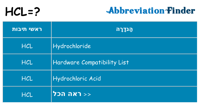 מה הפירוש hcl