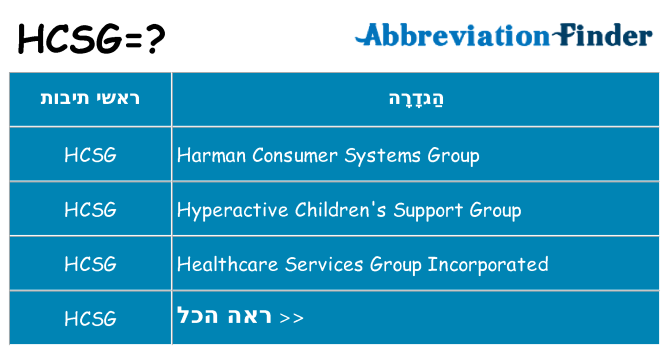 מה הפירוש hcsg
