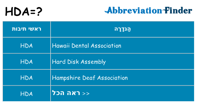 מה הפירוש hda