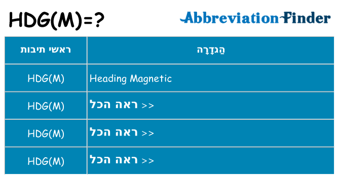 מה הפירוש hdgm