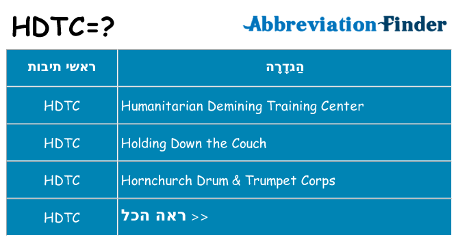מה הפירוש hdtc